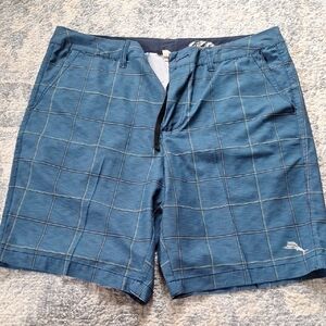 Tommy Bahama Blue Plaid Men's Swim Shorts Size 34